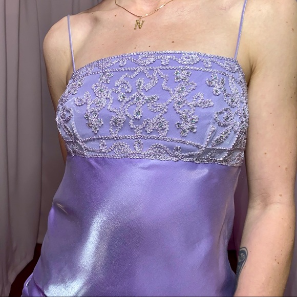 Gorgeous Purple Iridescent Vintage Formal Gown - Picture 3 of 5